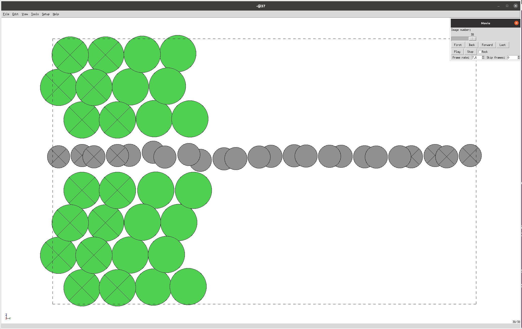 center region structure at step 37