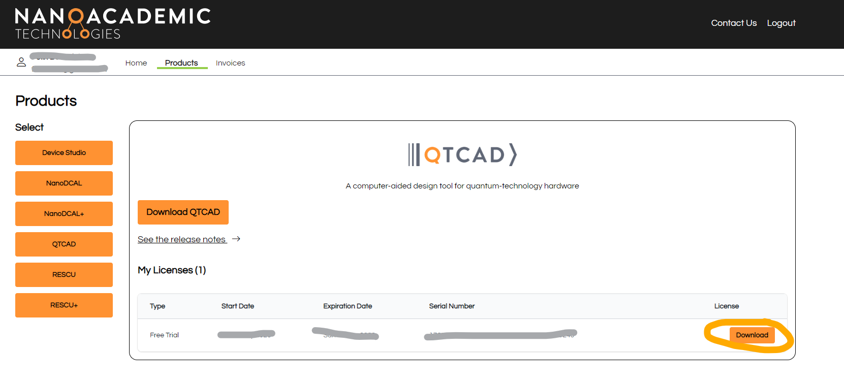 Downloading a free trial license of QTCAD