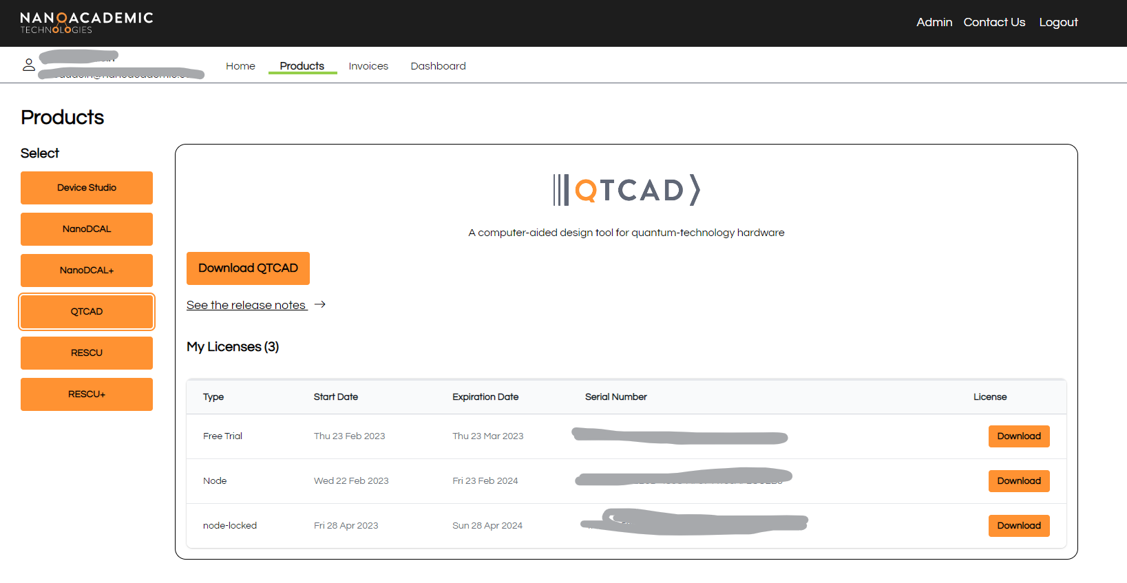Getting a commercial QTCAD license