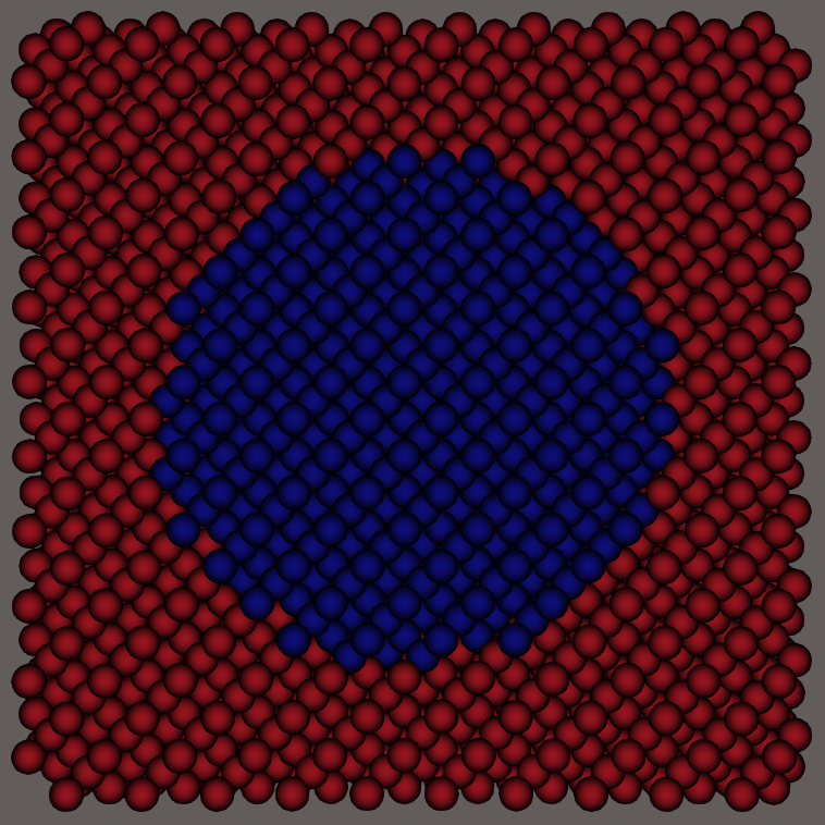 Atomic structure of the spherical Si QD in a Ge matrix.